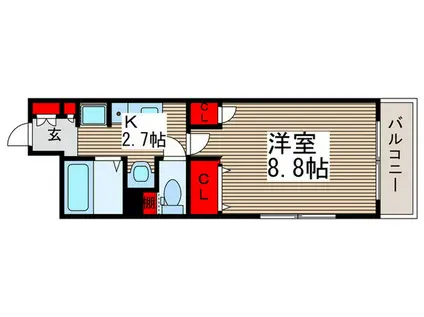 ESTERHAZY(1K/1階)の間取り写真