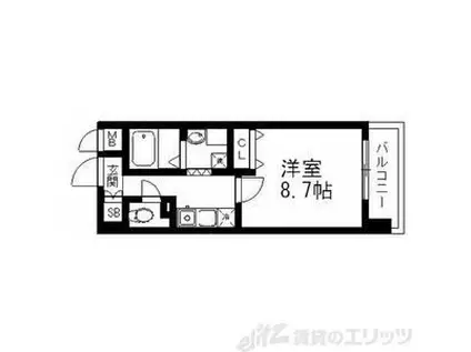 シャルム・F(1K/4階)の間取り写真