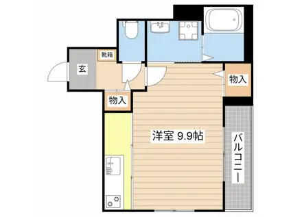 フェリシード(1K/2階)の間取り写真