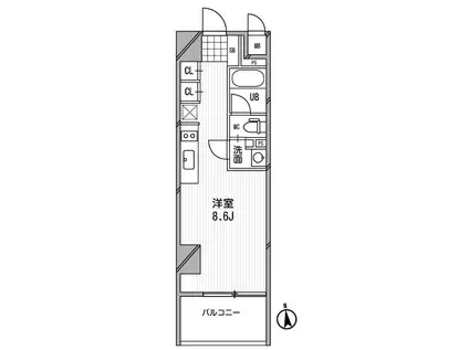 アーデン芝公園(ワンルーム/10階)の間取り写真