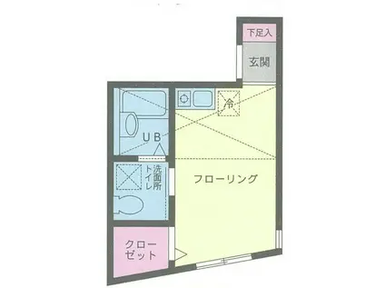 ランドヒルズ西戸部(ワンルーム/2階)の間取り写真