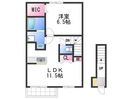 パルフェ和泉(1LDK/2階)の間取り写真