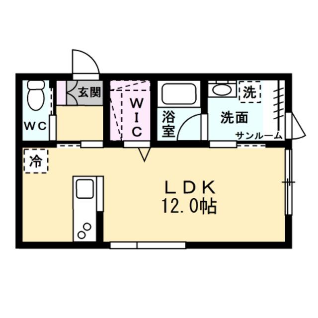 COMFORT SWALLOW(ワンルーム/1階)の間取り写真