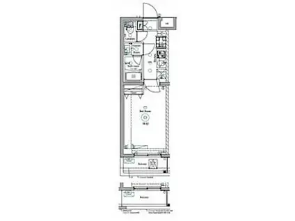 ディップス明大前(1K/3階)の間取り写真