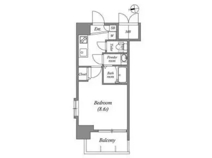 スプランディッドVII(1K/4階)の間取り写真