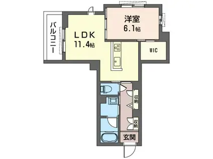 ウィンメゾン船橋Ⅴ号館(1LDK/2階)の間取り写真