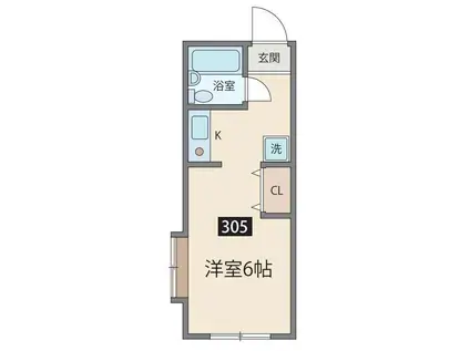 ル・ボワ代々木上原(ワンルーム/2階)の間取り写真