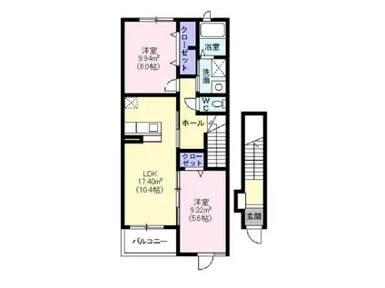 レジェンド(2LDK/2階)の間取り写真