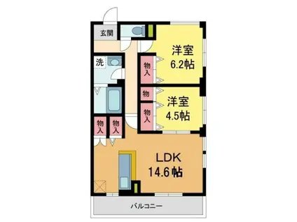 エフティ西宮北口 B棟(2LDK/1階)の間取り写真