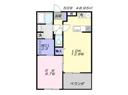 スペリオル(1LDK/2階)の間取り写真