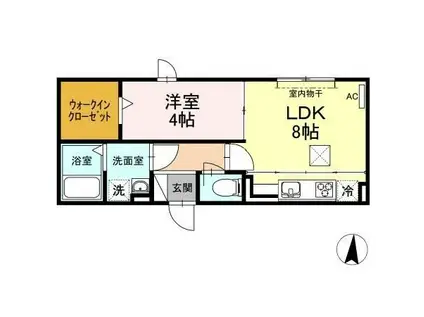 D-ROOM SASHIE(1LDK/1階)の間取り写真