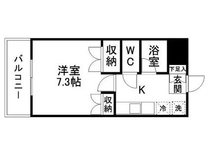 YS仙台新寺(1K/4階)の間取り写真