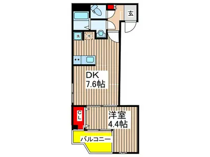 フェリーチェ津田沼(1DK/1階)の間取り写真