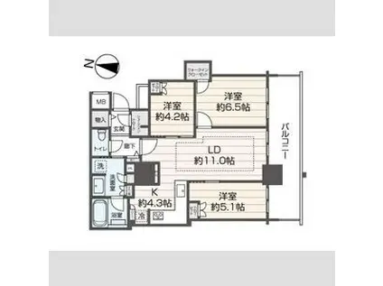 ザ・札幌タワーズ ウエストタワー(3LDK/20階)の間取り写真