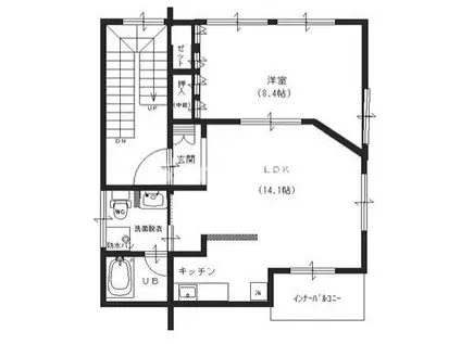 ライズ・イング西宮(1LDK/3階)の間取り写真