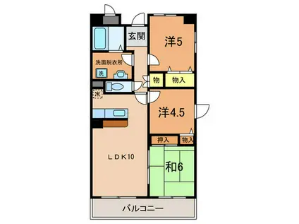 ホップス須磨(3LDK/4階)の間取り写真