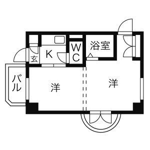 第3貞和ビル(1DK/2階)の間取り写真