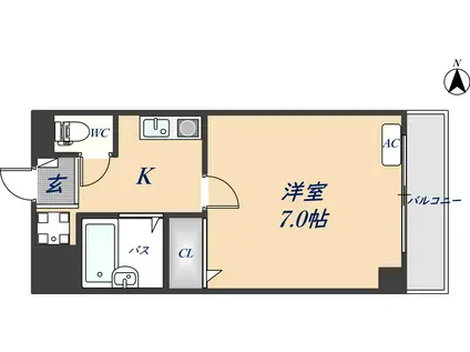 エスポワール吉川(1K/8階)の間取り写真