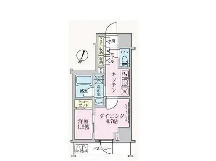 ARKMARK方南STA(1DK/6階)の間取り写真