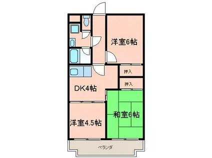 リビオ金剛(3DK/2階)の間取り写真