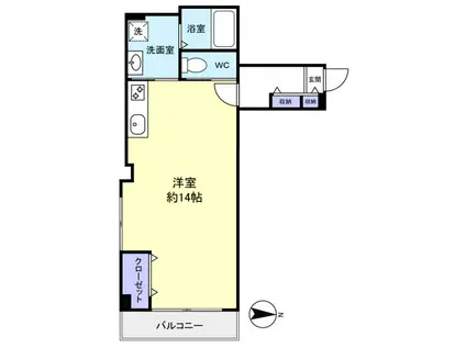 KIDAビル(ワンルーム/3階)の間取り写真