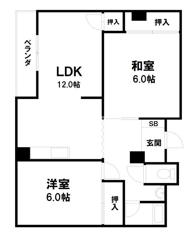 リエス西院(2LDK/4階)の間取り写真