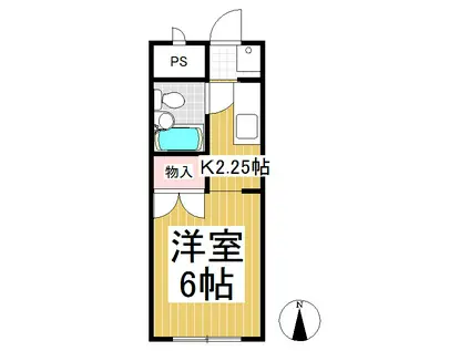 山崎マンション(ワンルーム/1階)の間取り写真