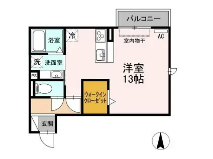 LOVE LETTER A(ワンルーム/2階)の間取り写真