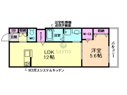 LUCIA(1LDK/3階)の間取り写真