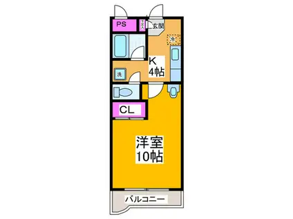 グランドパレス美里(1K/2階)の間取り写真