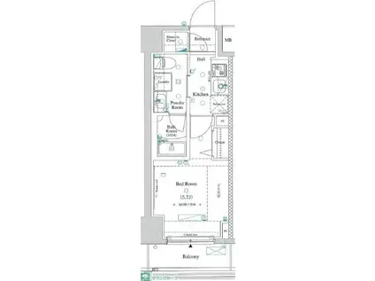 AXASレジデンス目黒東(1K/1階)の間取り写真