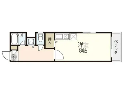 フレグランス日高II(ワンルーム/3階)の間取り写真