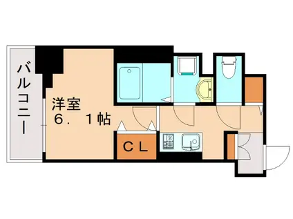 トーラス箱崎(1K/8階)の間取り写真