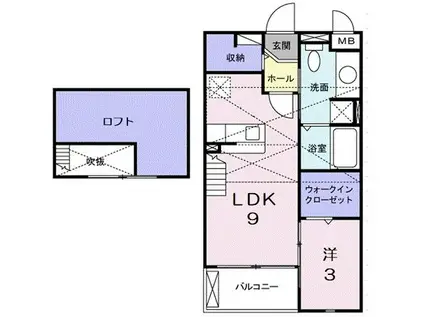 グランデ ピーノ ドゥーエ(1LDK/2階)の間取り写真