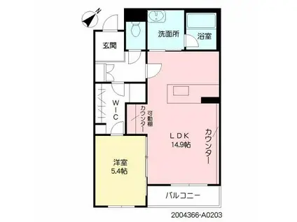 シャーメゾンステージ新大江(1LDK/2階)の間取り写真