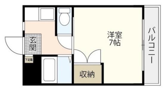リトルハイム長岡60(1K/3階)の間取り写真