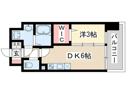 プレサンス東淀川駅前プローシェ(1DK/8階)の間取り写真