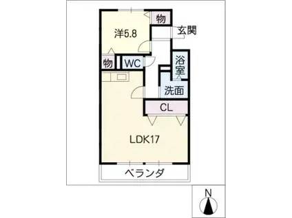 FESTA中平(1LDK/2階)の間取り写真