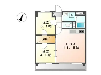 パシフィック葵(2LDK/4階)の間取り写真