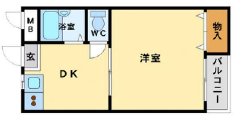 グレイスハイツ(1DK/4階)の間取り写真