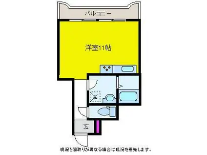 サンテラス石宮(ワンルーム/4階)の間取り写真