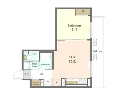 ES-GRANDE大森(1DK/4階)の間取り写真