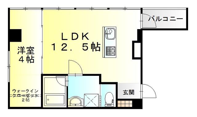 LYCKA MINAMISASSAGUCHI 3A ネットフリー(1LDK/3階)の間取り写真