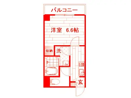 ラ・プラージュII(1K/1階)の間取り写真