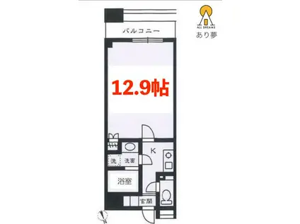 馬車道YTBAY(1K/3階)の間取り写真
