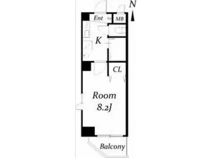 サンライズ新金山(1K/6階)の間取り写真