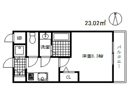 エスレジデンス神戸元町(1K/12階)の間取り写真