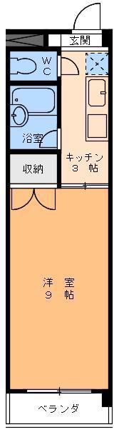 フラワーコーポ此ノ花(1K/4階)の間取り写真