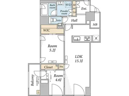 THE MAYFAIR(2LDK/13階)の間取り写真