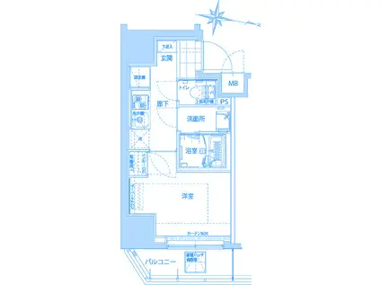 ハーモニーレジデンス横浜大通公園(1K/9階)の間取り写真